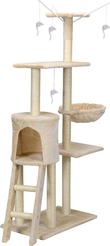 Grebëth për mace Funfit Cat Scratcher XL, me lodra, bezhë