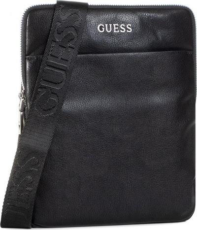 Ранец Guess Ladder Flat Top Zip, текстилен материјал, за мажи, црн