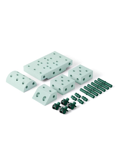Set ndërtimi për fëmijë MODU Explorer, 15 krijime, Ocean Mint Forest Green