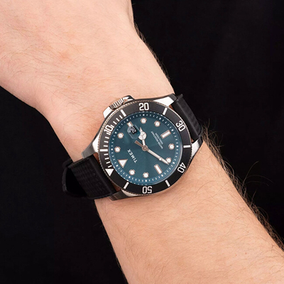 Orë burrash Timex Harbourside Coast TW2V91700, e zezë