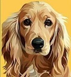Pikturë mozaik me diamant Dog, 40x50cm, dekor murale, shumëngjyrëshe