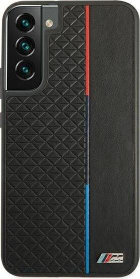 Mbrojtëse telefoni BMW Triangles Tricolor për Samsung Galaxy S22 Plus, silikon, e zezë