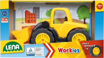 Lodër bulldozer Lena Truckies, plastikë ABS, rrota gome, i verdhë