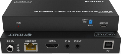 Set ekstenderi HDMI KVM Digitus 4K HDBaseT, 150 m, 4K 60Hz, i zi