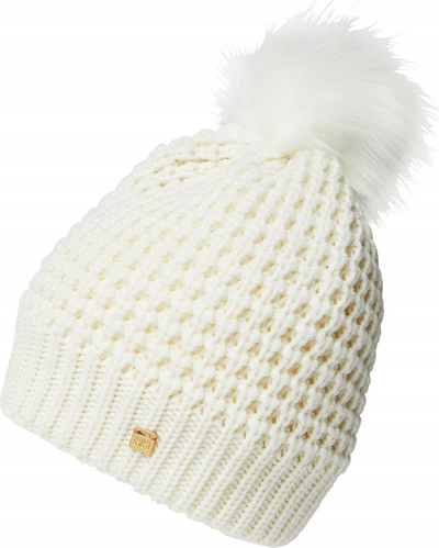 Kapelë dimri Helly Hansen Snowfall Beanie, 100% akrilik, me pompon, e bardhë krem