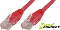 Kabllo rrjeti MicroConnect CAT6 U UTP, 10m, PVC, e kuqe