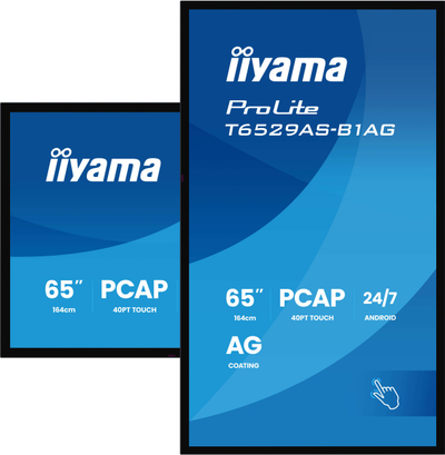 Интерактивен монитор Iiyama T6529AS-B1AG, 65\", 4K Ultra HD, на допир, црн