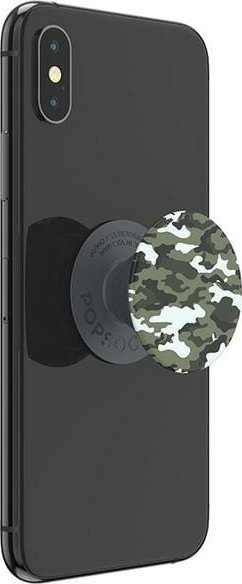 Mbajtëse telefoni PopSockets PopGrip Dark Green Camo, kapje që zgjatet, me pamje kamuflazh, jeshile e errët