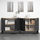 Bufe melamine HomeMarkt HM9045.01, 180x41x77.8 cm, dru natyral mermer i zi