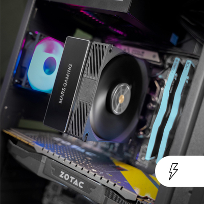 Ftohës procesori Mars Gaming MCPU-X4, 230W TDP, me një ventilator 120mm PWM, ngjyrë e zezë