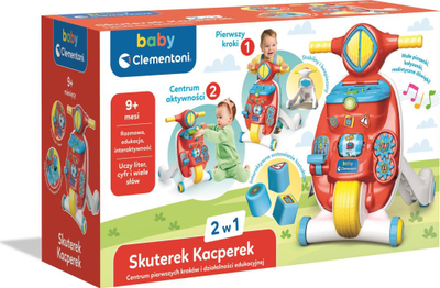 Karrocë ecjeje Clementoni Casper 50930, 2 në 1, qendër aktiviteti, shumëngjyrëshe