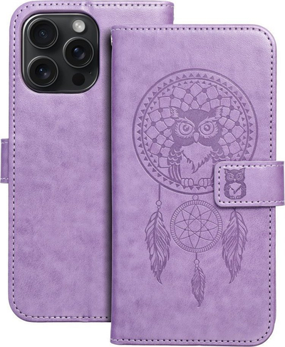 Futrollë portofol Mezzo Book për iPhone 15 Pro Max, lëkurë eco, me magnet, vjollcë