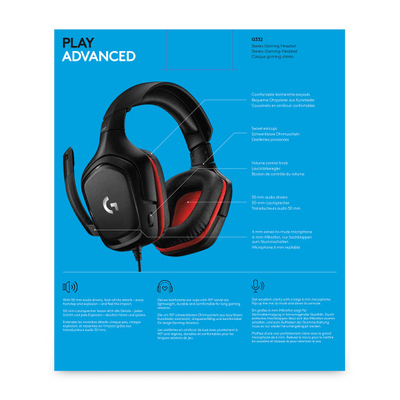 Kufje Logitech G332, me tel, për gaming, të zeza