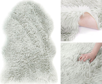 Тепих од вештачко крзно AmeliaHome Dokka Skin, 50 x 80 cm, 6 cm, сив