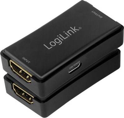 Përsëritës HDMI LogiLink HD0014, UHD 4K 60Hz, me USB për rrymë, i zi