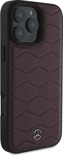 Kapak telefoni Mercedes MB Waves Leather për iPhone 16 Pro Max 6.9", lëkurë, i kuq