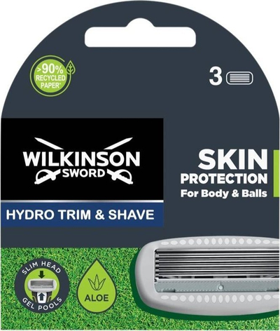 Koka zëvendësuese rroje Wilkinson Sword Hydro Trim and Shave Skin Protection, 3 copë