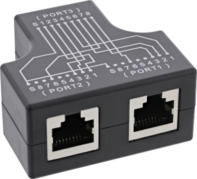 Adapter rrjeti InLine Cat.5e STP, RJ45 në 2x RJ45, i zi
