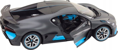 Makina me telekomandë Bugatti Divo LeanToys, shkallë 1:14, dyer që hapen, gri me blu