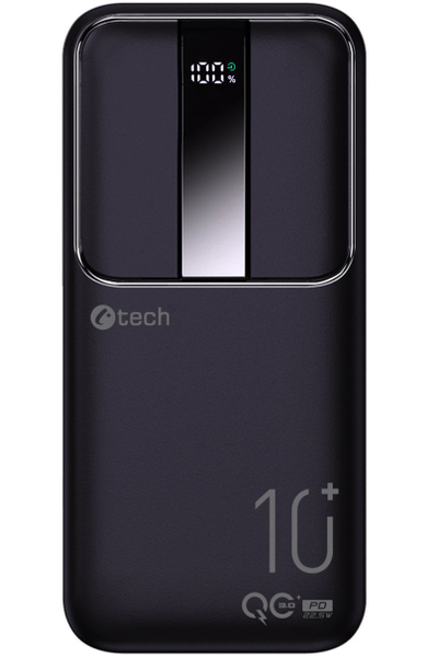 Powerbank C-Tech 10000mAh, 22.5W, USB-C USB-A micro USB, i zi