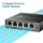 Switch rrjeti TP-Link Easy Smart, 5 porta Gigabit, i zi