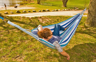 Luhatëse Hammock Classic XXL 2, për 2 persona, 250 x 150cm, bardhë/kaltër