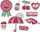 Set ngjitësash diamond painting Dalprint Xoxo Stickers, për kalamaj, shumëngjyrësh