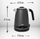 Çajnik elektrik Adler AD 1295, 1.7L, çelik inox, gri satin