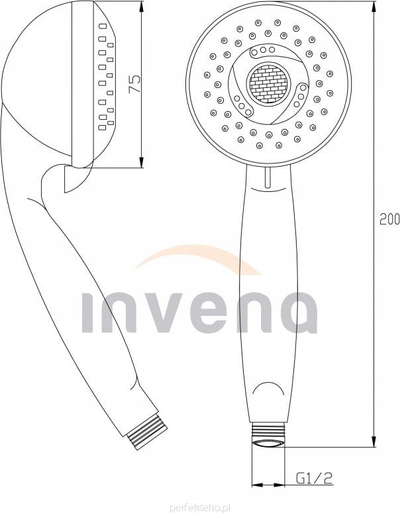 Dorezë dushi Invena Issa AS-23-001, 3 funksione, krom gri