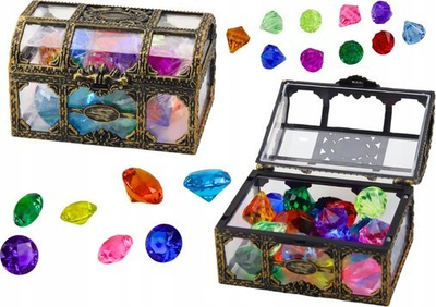 Kuti lodrash LEAN TOYS Treasure Box, 17 kristale, 10.5x8x6.5cm, shumëngjyrëshe