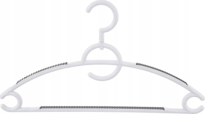 Set varësesh rrobash Orion Coat Hanger, plastikë kundër rrëshqitjes, grep rrotullues, e bardhë 4 copë