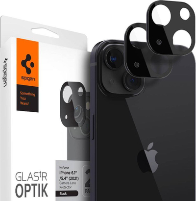 Mbrojtës kamere Spigen Glas.tR Optik për iPhone 13, xham i temperum, i zi