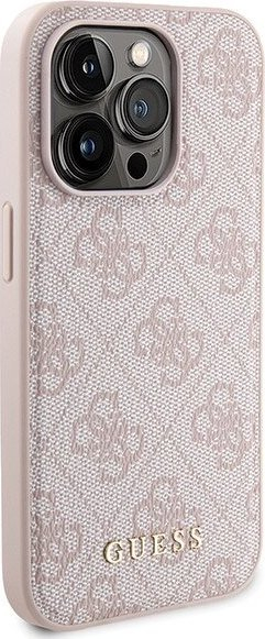 Сет аксесоари Guess GUBPM5P14L4GEMGP за iPhone 14 Pro 6.1", тврдa маска, надворешна батерија 5000 mAh, розова