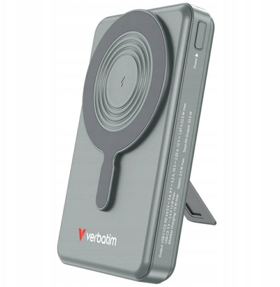 Powerbank Verbatim Charge'n'Go 2C Magnetic Wireless, 10000 mAh, gri