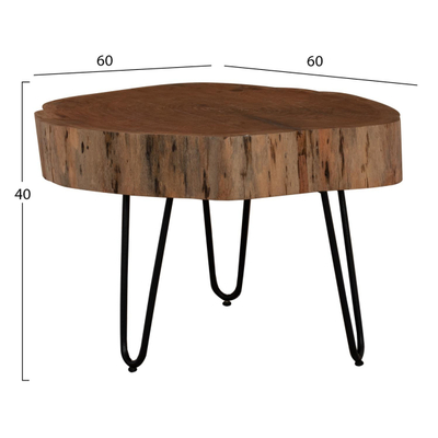 Tavolinë për kafe acacia 60×60×40 cm (HM8779.11)