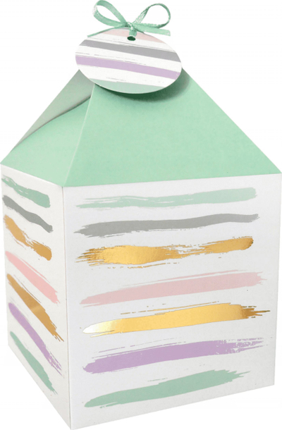 Set kuti dhurate Incood Pastel Gift Box, 11x11 cm, 4 copë, me shumë ngjyra dhe me fije ari