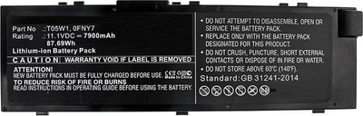 Bateri laptopi CoreParts DELL Precision 15 17, 87Wh, Li ion, e zezë