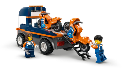 Set ndërtimi LEGO City 60491 Motorcycle Transporter, kamion transportues, motoçikleta, shumëngjyrësh