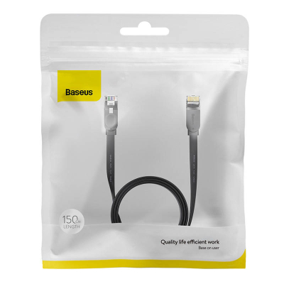 Kabllo rrjeti Baseus Cat6 RJ45, 1.5m, Gigabit, i zi