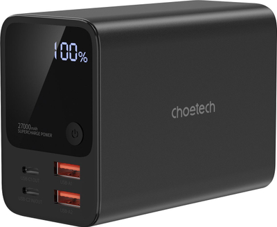 Powerbank Choetech B635BK, 27000mAh, 4 porta USB, i zi