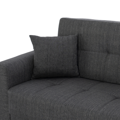 Divan-krevat HM3243.03, 2 vende, shpinë e lartë, 160x84x88 cm, gri i errët