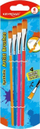 Set furçash pikture Keyroad Brushes, 4 copë, për fëmijë, shumëngjyrëshe