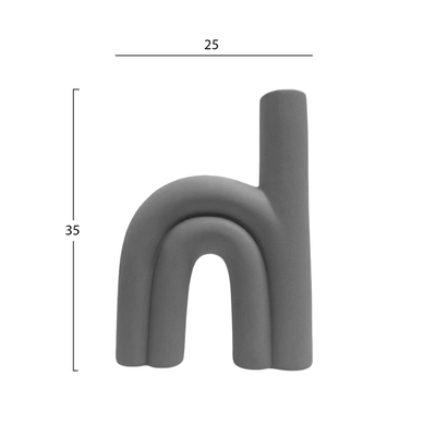 Dekor tavoline qeramike Arcon 25,5x6x34Hcm (HM4638.03), gri