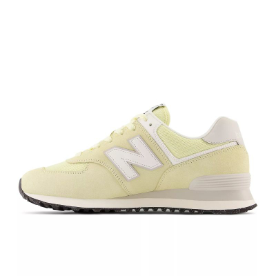 Atlete New Balance 574, material tekstil, të verdha me të bardha