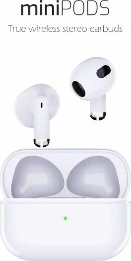 Слушалки Bluetooth Swissten Minipods 54200200, без кабел, бели