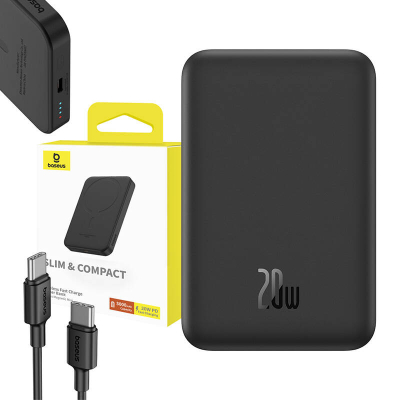Powerbank Baseus Magnetic Mini, 5000mAh, 20W, i zi