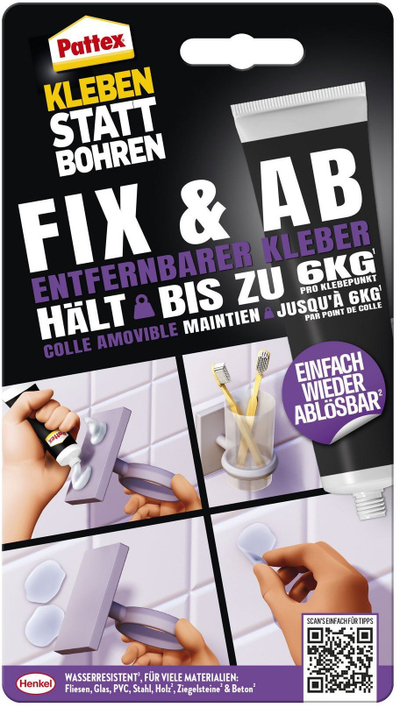 Ngjitës montimi Pattex FIX AB, transparent, tub 44 g