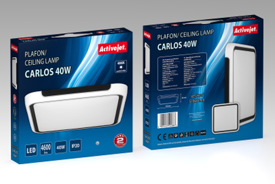 Llambë tavani Activejet, 40W, LED, e zezë dhe e bardhë