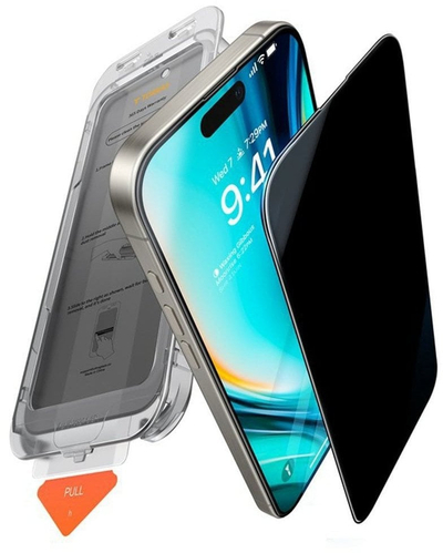 Folie mbrojtëse Torras Install Master Privacy Series për iPhone 17 Pro Max, 1 copë, privatësi, e zezë