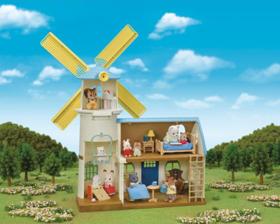 Lodër mullini me erë Epoch Sylvanian Families Windmill 5630, shumëngjyrësh